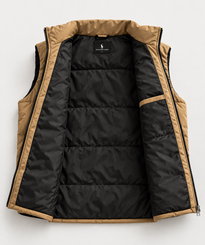 Mens - Puffer Jacket (Sleeveless) - CAMEL