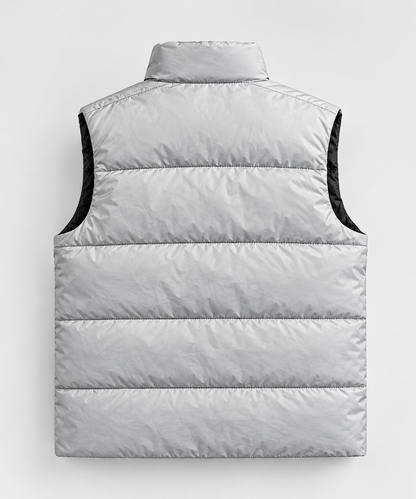 Mens - Puffer Jacket (Sleeveless) - Silver