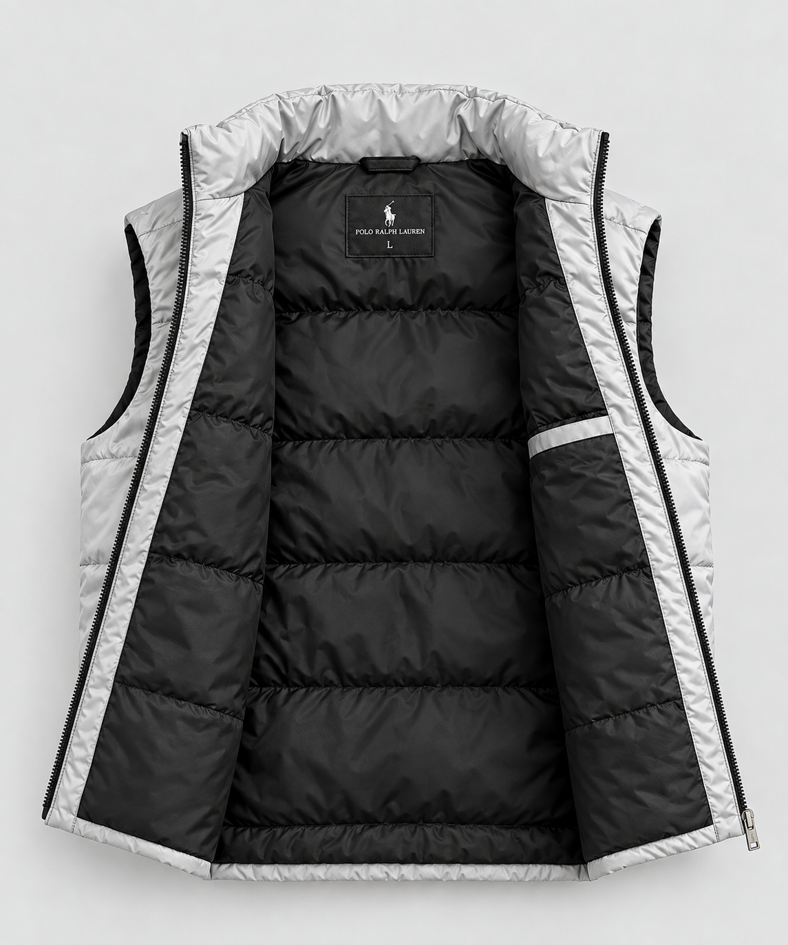 Mens - Puffer Jacket (Sleeveless) - Silver